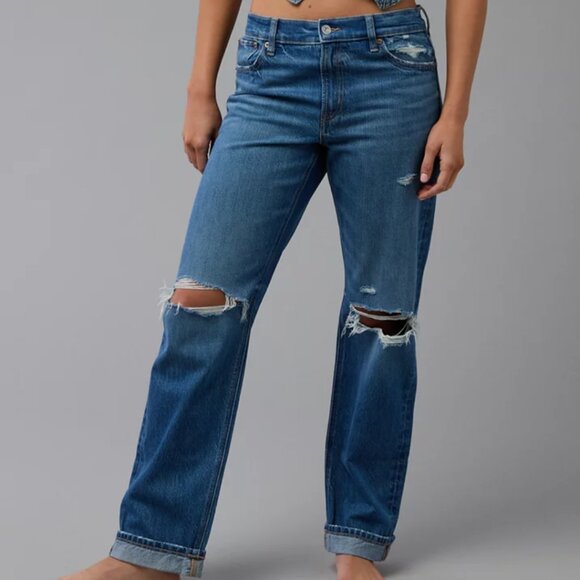 American Eagle Outfitters Denim - AE Ripped Low-Rise Ex-Boyfriend Jean
